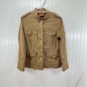 Tory Burch Utility Military Jacket Size L Tan Sgt Pepper